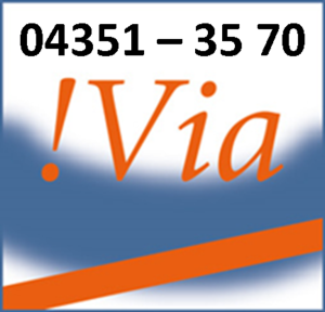 Logo der Frauenberatungsstellee Via mit Telefonnummer