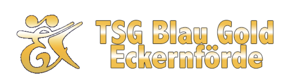 Schriftzug Tanzsportgemeinschaft Blau Gold