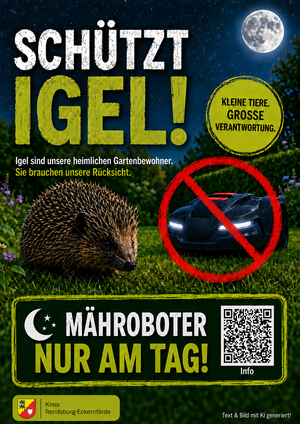 Sch&uuml;tzt Igel - M&auml;hroboter nur am Tag